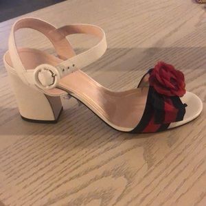 Gucci stripe shoes block heel size 38